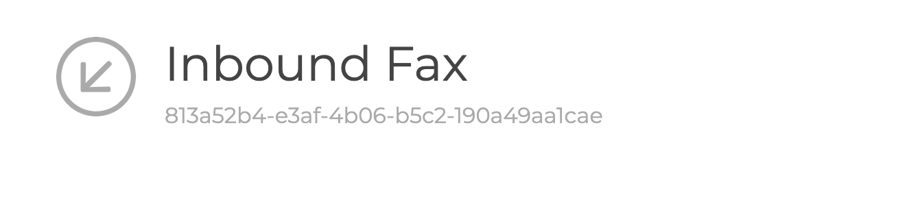 A screenshot of an individual Fax. The fax SID is shown underneath the title 'Inbound Fax'.