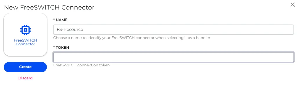 Details of a FreeSWITCH Connector on the SignalWire Dashboard.