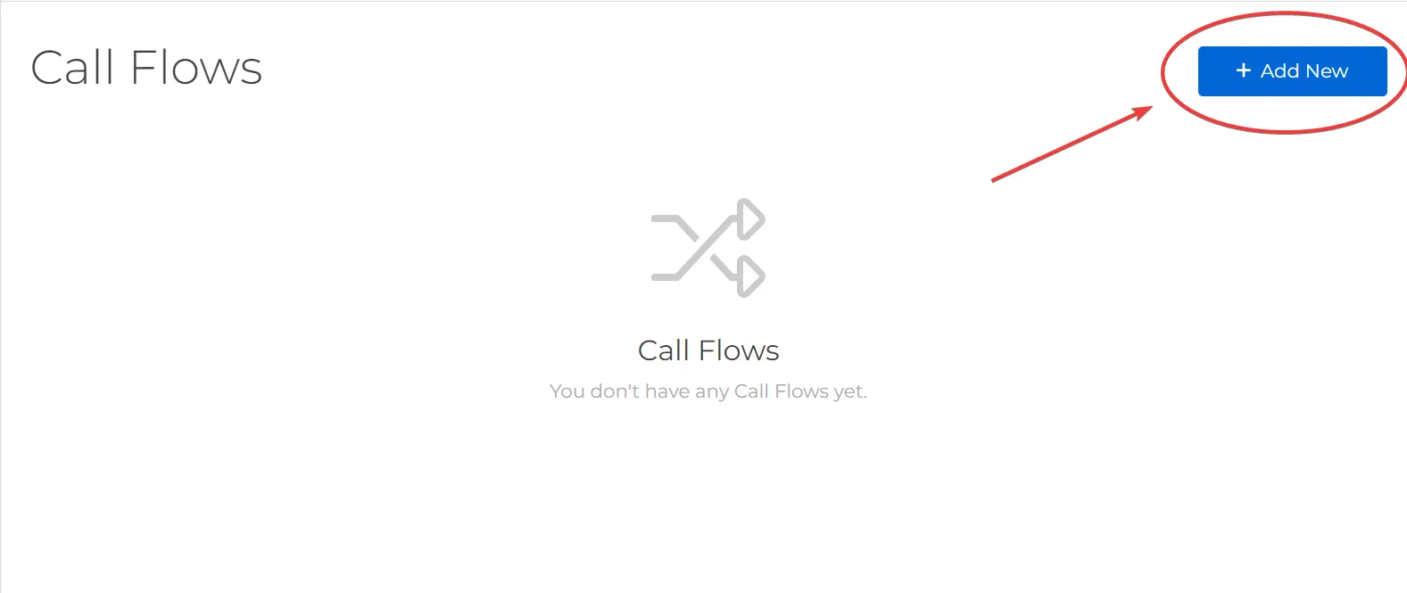 Creating a new Call Flow in the SignalWire Dashboard.