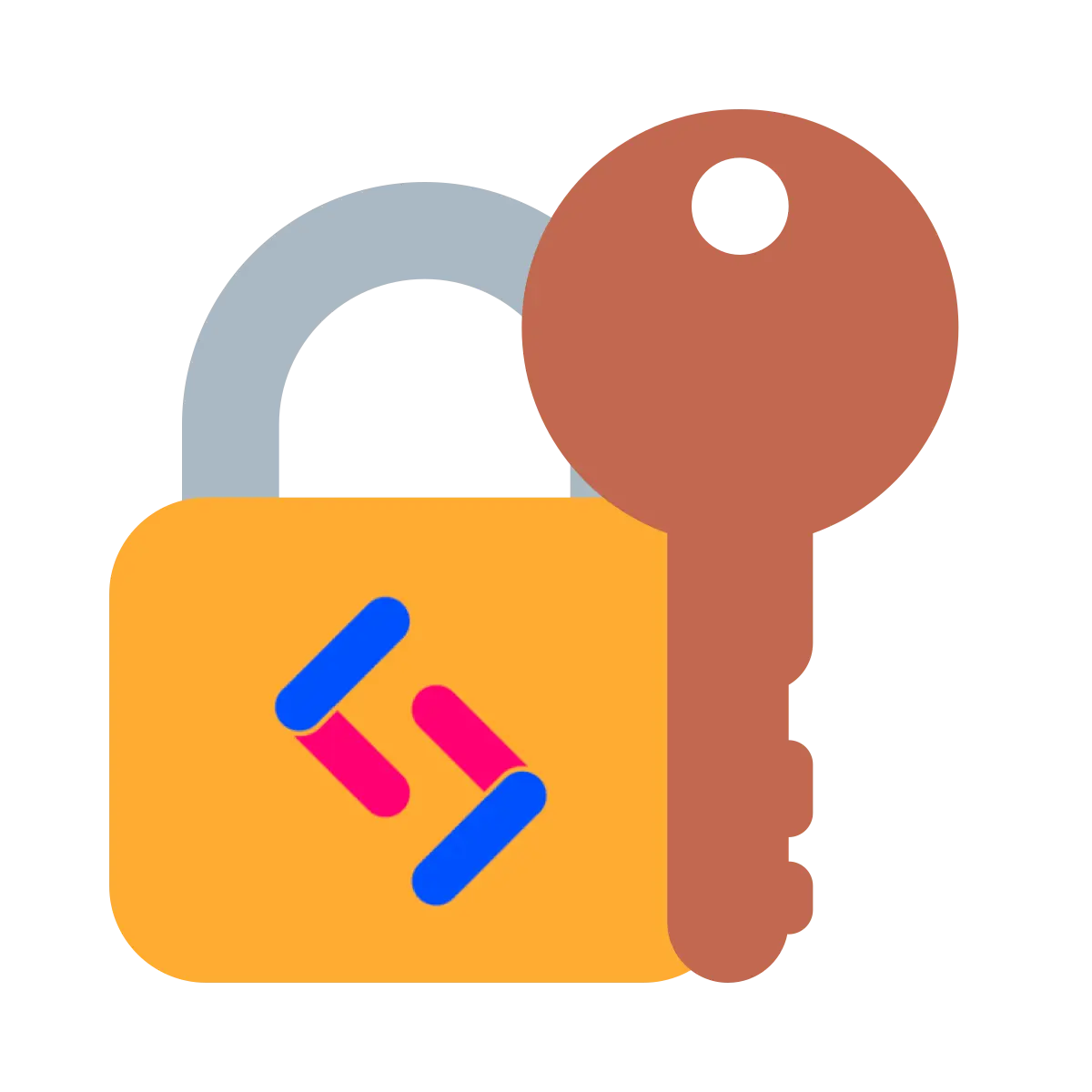 The SignalWire logo superimposed on clip art representing a lock and key.