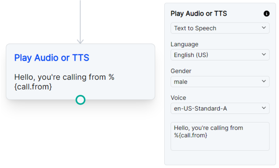 Text to Speech node example with variable